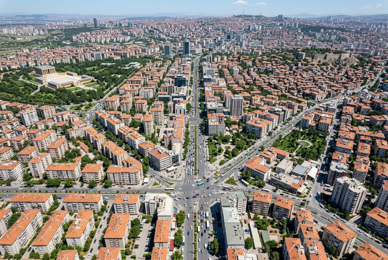 Ankara geneli servis b&ouml;lgelerimizi temsil eden şehir g&ouml;r&uuml;n&uuml;m&uuml;